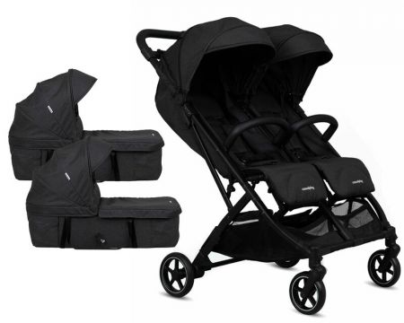 CASUALPLAY - Sportovní kočárek pro dvojčata Tour Twin, 2x korba  - black