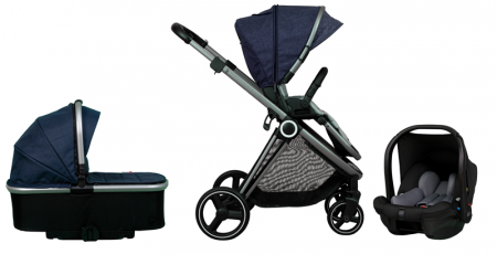 CASUALPLAY - Set sportovní kočárek Space, autosedačka Verai 0+ a korba - navy