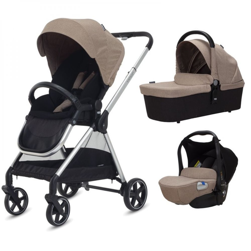 CASUALPLAY - Playxtrem Set sportovní kočárek Vintage + autosedačka Baby 0 + 2 + vanička Vintage Cot - Sahara