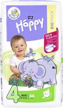 BELLAHAPPY -   Maxi Big Pack 4 (8-18 kg), 66 ks - jednorázové pleny