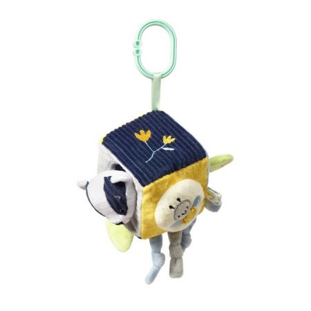 BABYONO - Hračka edukační kostka na C kroužku Woodland, 0m+