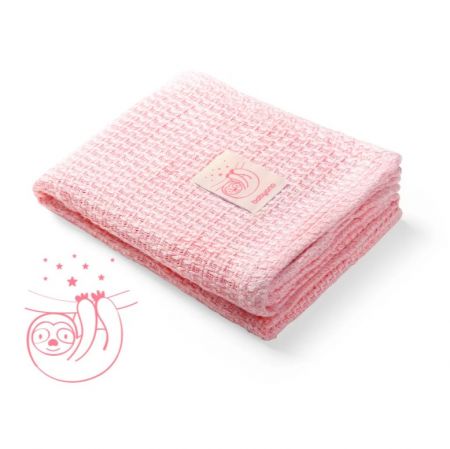 BABYONO - Deka pletená bambusová Pink
