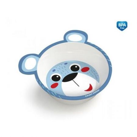 Canpol babies Melaminová miska protiskluzová s oušky HELLO LITTLE 490 ml modrá