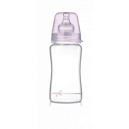 LOVI Lahev skleněná 250ml BABY SHOWER holka