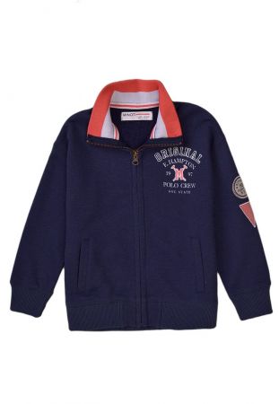 Mikina chlapecká se stojáčkem, celopropínací, Minoti, Resort 1, modrá - 98/104