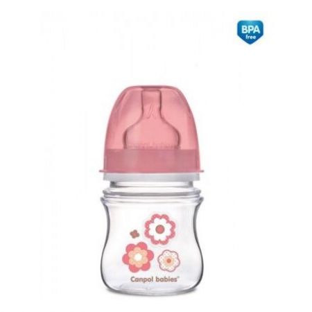 Canpol babies Láhev se širokým hrdlem NEWBORN BABY 120ml růžová