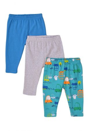 Kalhoty kojenecké 3pack, Minoti, Transport 9, modrá - 56/62