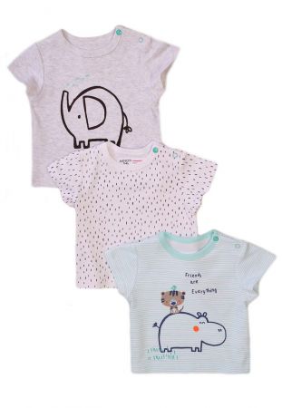 Tričko kojenecké s krátkým rukávem 3pack, Minoti, Koala 3, bílá - 56/62