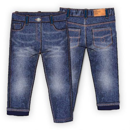 Kalhoty dívčí podšité džínové s elastanem, Minoti, 8GLNJEAN 4, modrá - 98/104