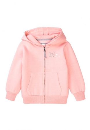 Mikina dívčí s kapucí, Minoti, 8GZTHRU 3, růžová - 98/104