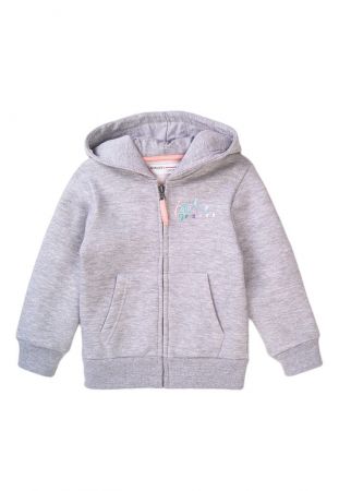 Mikina dívčí s kapucí, Minoti, 8GZTHRU 2, šedá - 98/104