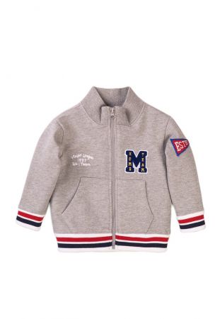Mikina chlapecká se stojáčkem, Minoti, League 6, šedá - 98/104