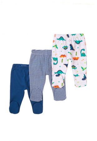 Kalhoty kojenecké 3pack, Minoti, Jurassic 14, modrá - 68/74