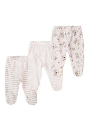 Kalhoty kojenecké 3pack, Minoti, Little 6, béžová - 68/74