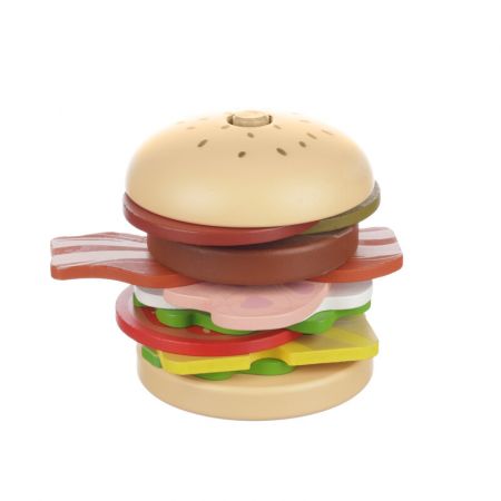 ZOPA - Dřevěný nasazovací hamburger, Wood