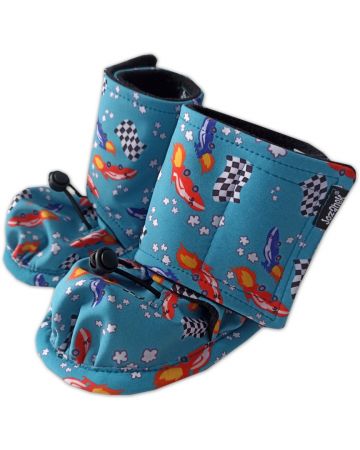 Softshellové zateplené botičky, zimní capáčky, auta 12-18 měsíců