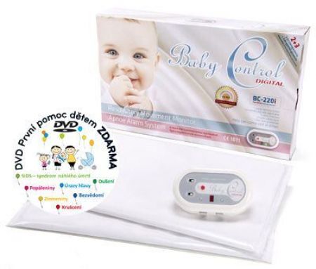 Monitor dechu Baby Control Digital 220i - pro dvojčata - dvě senzorové podložky