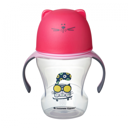 TOMMEE TIPPEE - Hrnek s pítkem Soft 230ml 6m+ Pink