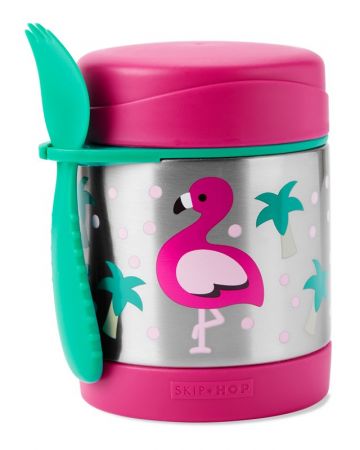 SKIP HOP - Zoo Termoska na jídlo se lžičko/vidličkou Plameňák 325 ml, 12 m+