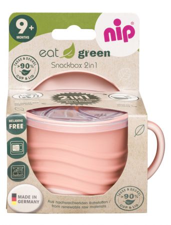 NIP - GREEN line Snackbox 2v1, 1ks, oranžová