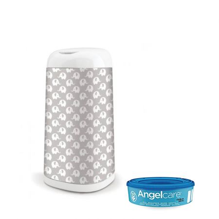 ANGELCARE - Koš na pleny Dress Up + 1kazeta + potah na koš Elephant