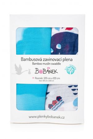 Bobánek Bambusové zavinovací pleny Duo Pack - U moře 120 x 120 cm