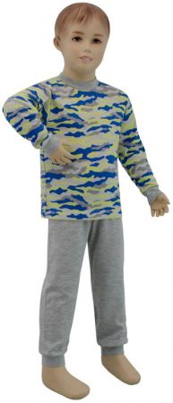 ESITO Chlapecké pyžamo žlutý maskáč vel. 86 - 110 - maskáč modrá / žlutá / 86 Barva: maskáč modrá / žlutá, Velikost: 98 ESCHLPYZMASKZLU98