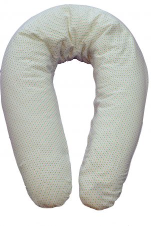 ESITO Kojící polštář srdce - 190 x 33 cm / srdce bílá / zelená Barva: srdce bílá / zelená, Velikost: 190 x 33 cm ESKOJPOLSRDZ