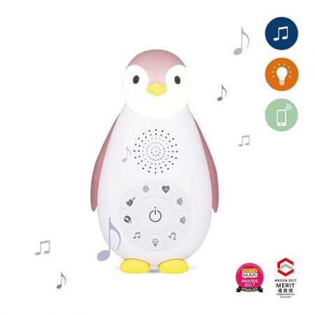 ZAZU Tučňák ZOE růžový - musicbox s bezdrátovým reproduktorem