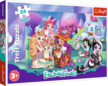 TREFL - Puzzle 24 Maxi Cheerful Enchantimals world / Mattel Enchantimals