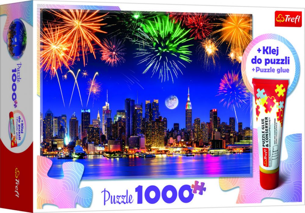 TREFL - Puzzle 100 + lepidlo - Ohňostroj v New Yorku