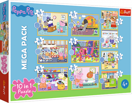 TREFL - Puzzle 10 v 1 - Seznamte se s prasátkem Peppa / Peppa Pig