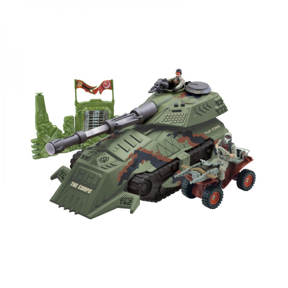 THE CORPS - Tank s vojáky 2 ks, světelnými a zvukovými efekty 39 cm