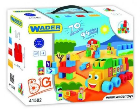 TEDDIES - Kostky stavebnice Middle Blocks plast 70ks v krabici 40x40x15cm 12m+ Wader