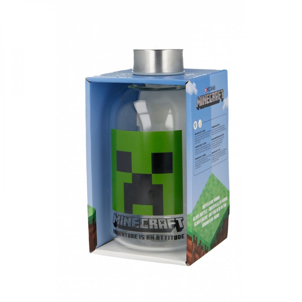 STOR - Luxusní skleněná láhev Minecraft 620ml, 00444