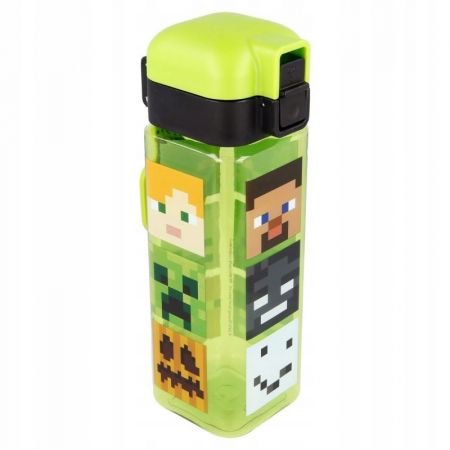 STOR - Hranatá plastová láhev MINECRAFT LOCK, 550ml, 40402