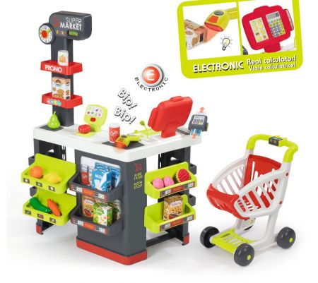 SMOBY - Supermarket šedozelený
