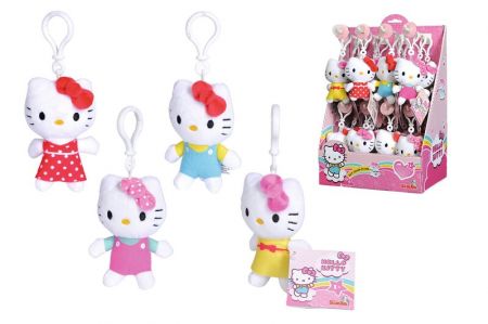 SIMBA - Plyšová Klíčenka Hello Kitty, 10 Cm, Mix Produktů, 4 Druhy