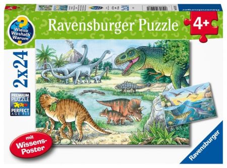 RAVENSBURGER - Dinosauři 2X24 Dílků