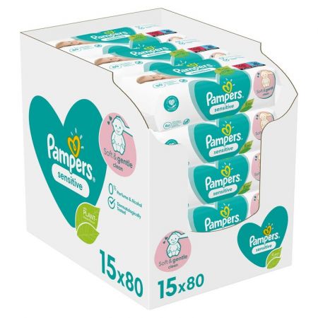 PAMPERS - Sensitive Ubrousky vlhčené 15 Balení = 1200 ks