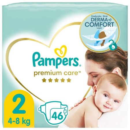 PAMPERS - Premium Care Pleny jednorázové 2 (4-8 kg) 46 ks