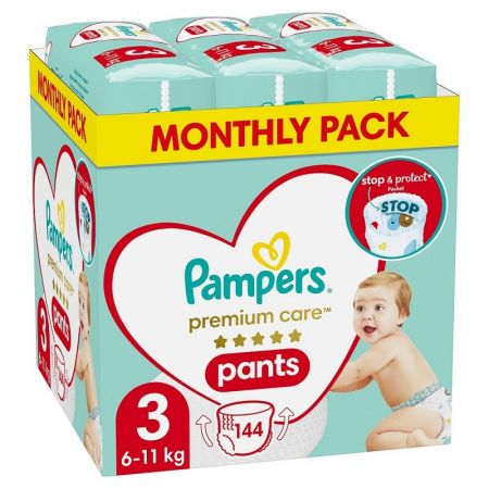 PAMPERS - Premium Care Kalhotky plenkové vel. 3 (6-11 kg) 144 ks