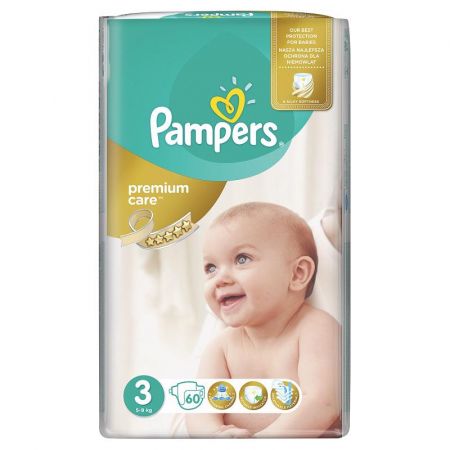 PAMPERS - Plienky Premium Care Midi 60ks 5-9kg