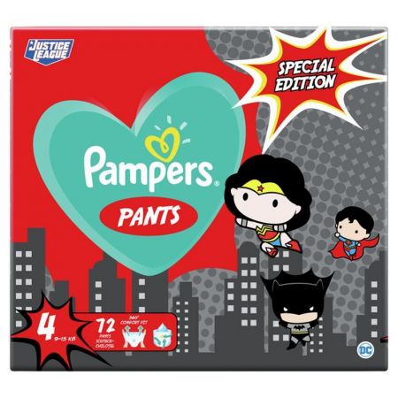 PAMPERS - Pants Kalhotky plenkové jednorázové 4 (9-15 kg) 72 ks - Warner Bros LTD