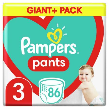 PAMPERS - Pants Kalhotky plenkové jednorázové 3 (6-11 kg) 86 ks - GIANT+ PACK