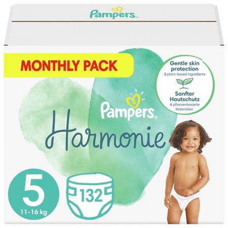 PAMPERS - Harmonie Pleny jednorázové 5 (11-16 kg) 132 ks - MĚSÍČNÍ ZÁSOBA