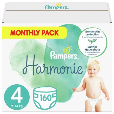 PAMPERS - Harmonie Pleny jednorázové 4 (9-14 kg) 160 ks - MĚSÍČNÍ ZÁSOBA