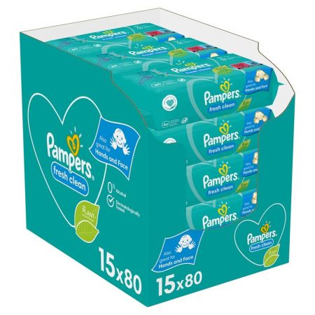 PAMPERS - Fresh Clean Ubrousky vlhčené 15 Balení = 1200 ks