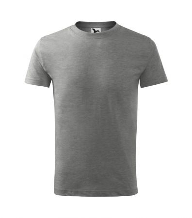 MALFINI (Adler) Dětské tričko Basic - Tmavě šedý melír | 122 cm (6 let)