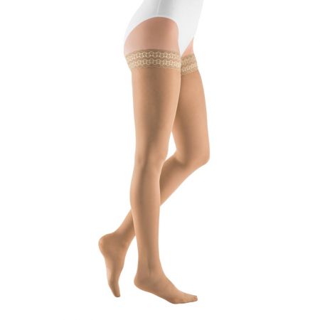 Maxis Stehenní punčochy RELAX-140 DEN AG krajka vel.XXL,světlá